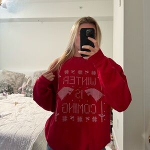 “Winter is coming” red sweatshirtrt game of thrones inspired